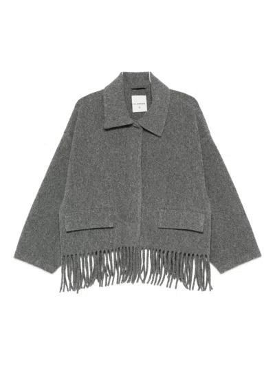 Uli Schneider Fringed Wool Jacket In Gray