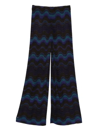 Missoni Wave-pattern Trousers In Black