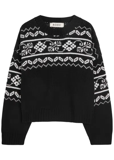 Rohe Róhe "fair-isle" Knitted Jumper In Black
