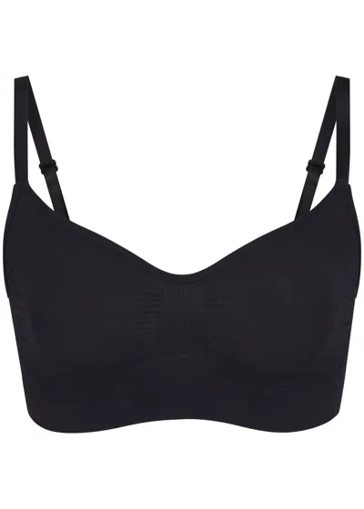 Skims Seamless Sculpt Pullover Bra In Onyx