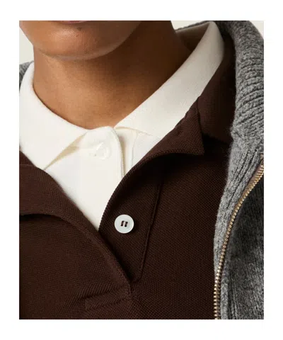 Miu Miu Shetland Wool And Cashmere Zipper Cardigan In Gray