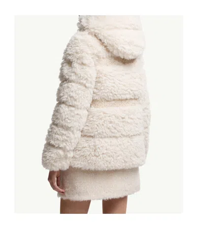 Moncler Verie Teddy Hooded Short Down Jacket In Multi