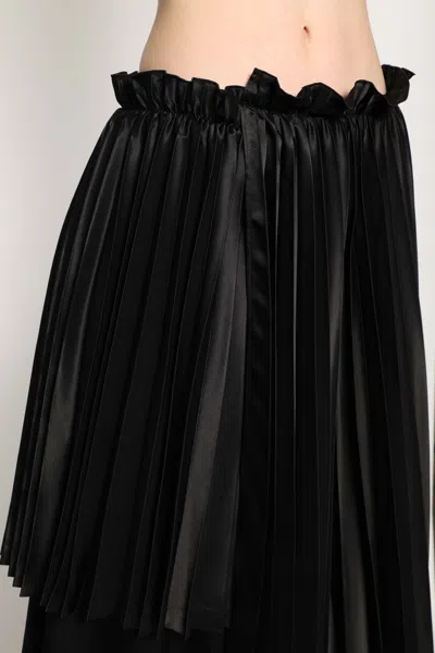 Noir Kei Ninomiya Pleated Asymmetric Midi Skirt In Black