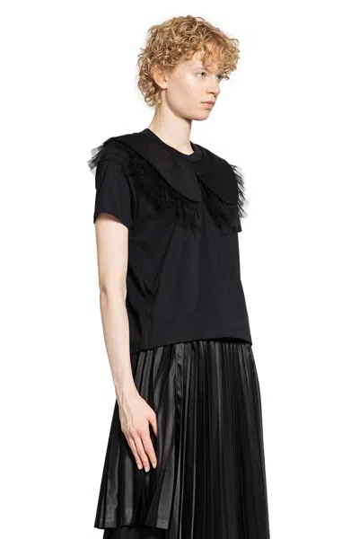Noir Kei Ninomiya Ruffled-lace Top In Black