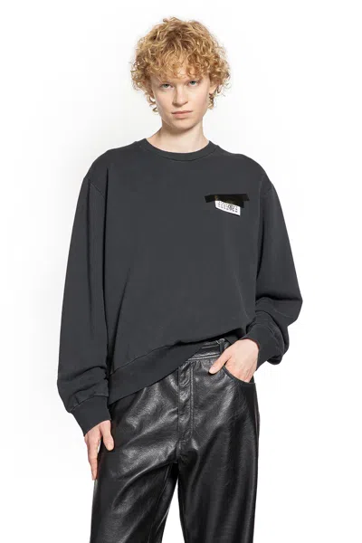 Mm6 Maison Margiela Mm6 By Maison Margiela Wool Taped Label Crewneck Sweater In Black