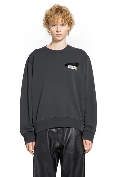 Mm6 Maison Margiela Mm6 By Maison Margiela Wool Taped Label Crewneck Sweater In Black