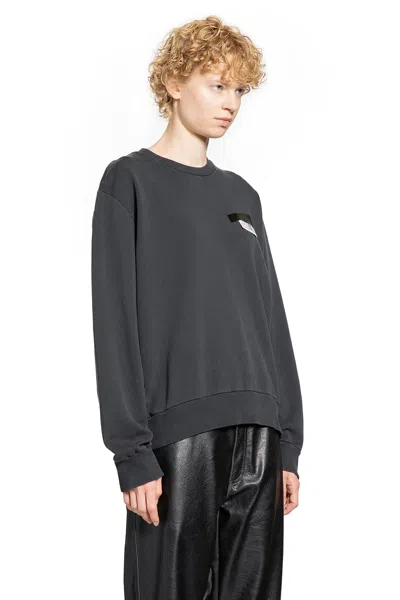 Mm6 Maison Margiela Mm6 By Maison Margiela Wool Taped Label Crewneck Sweater In Black
