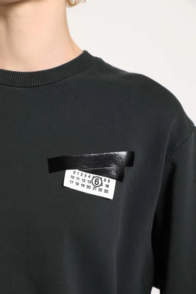 Mm6 Maison Margiela Mm6 By Maison Margiela Wool Taped Label Crewneck Sweater In Black