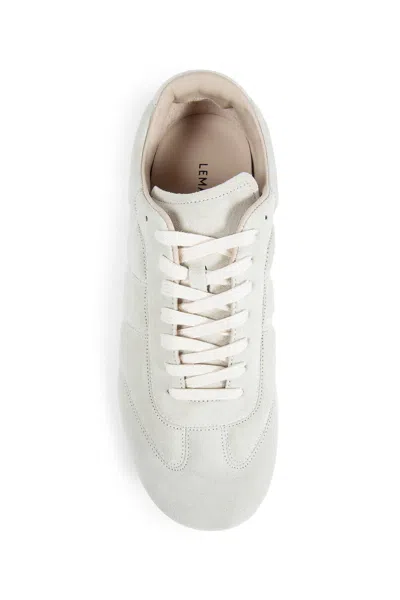 Lemaire Suede Low Profile Sneakers With Rubber Sole In Nude