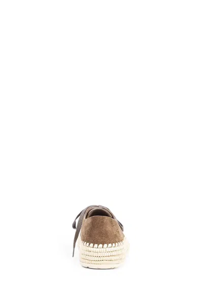 Loewe Men Rio Lace-up Shoes In Suede And Raffia In Brown