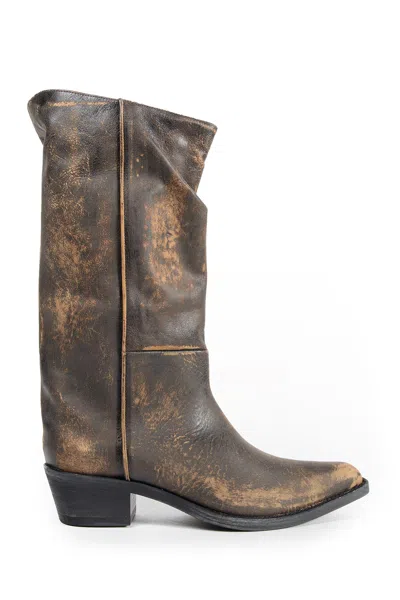 Khaite Clive 25 Leather Boots In Multi