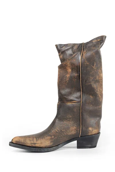 Khaite Clive 25 Leather Boots In Multi