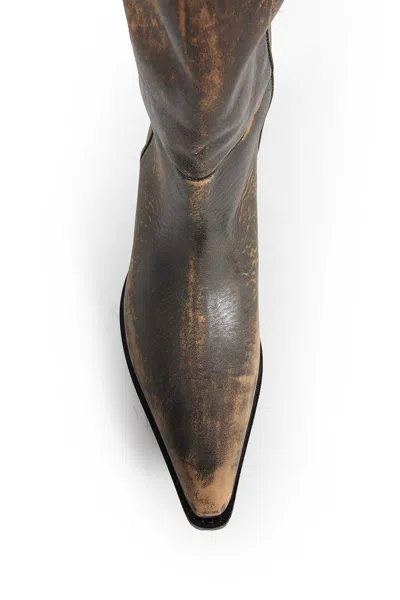 Khaite Clive 25 Leather Boots In Multi