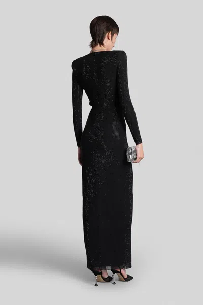 Self-portrait Black Rhinestone Embellished Maxi Dress Clothing In Black