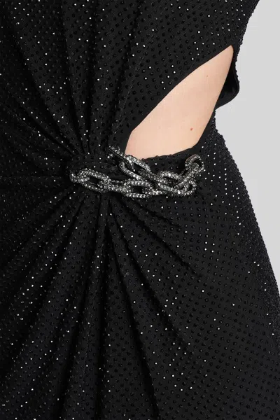 Self-portrait Black Rhinestone Embellished Maxi Dress Clothing In Black