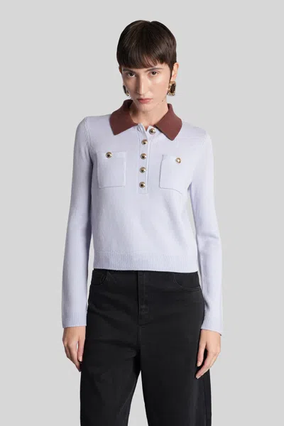 Self-portrait Delicate Lace Long-sleeved Top With High Neckline In White