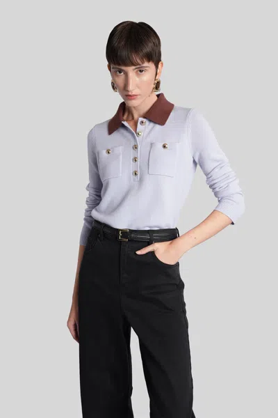 Self-portrait Delicate Lace Long-sleeved Top With High Neckline In White