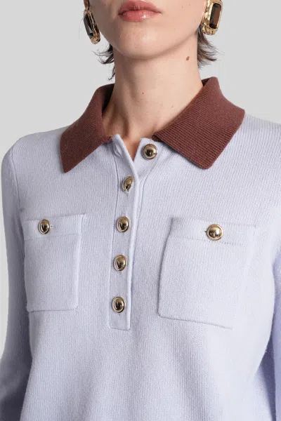 Self-portrait Delicate Lace Long-sleeved Top With High Neckline In White