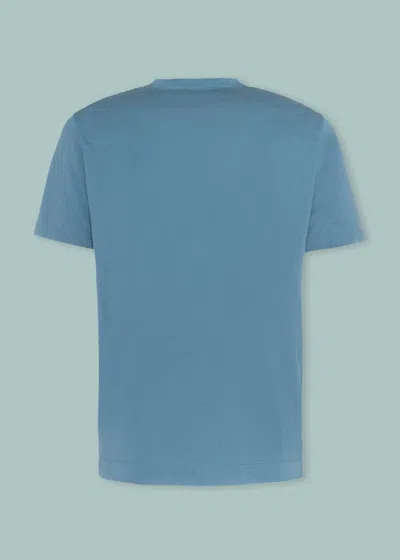 Malo T-shirt Girocollo In Jersey Di Cotone In Blue