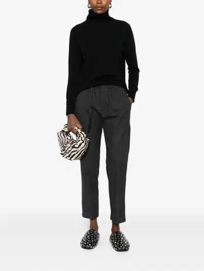 Alpha Studio Relaxed Fit Black Turtleneck Sweater In Multi