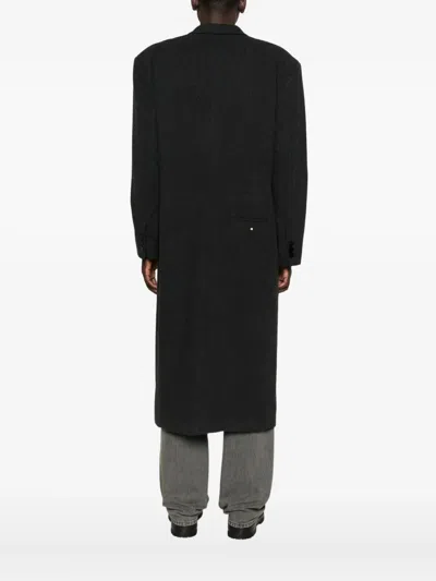 Magliano Double-breasted Wool Coat In Black