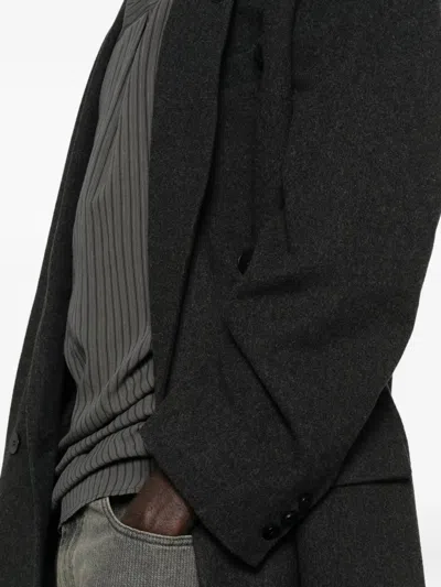 Magliano Double-breasted Wool Coat In Black