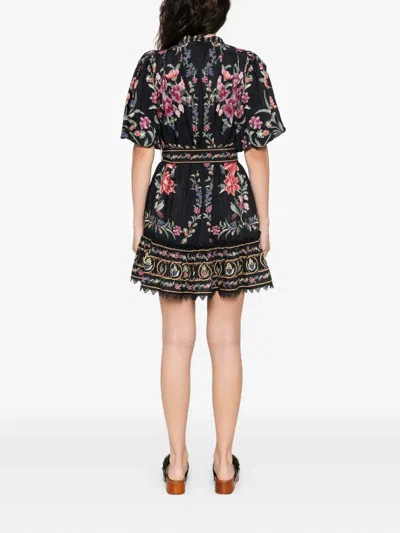 Farm Rio Belle Garden Floral-print Cotton-blend Mini Dress In Multi