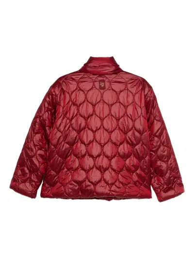 Liu •jo Quilted Cotton Jacket With Scarf In Red