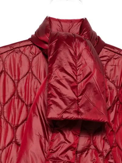 Liu •jo Quilted Cotton Jacket With Scarf In Red