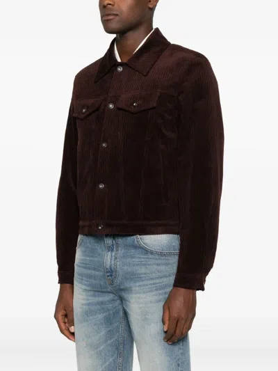 Tonywack Burgundy Corduroy Trucker Jacket In Red