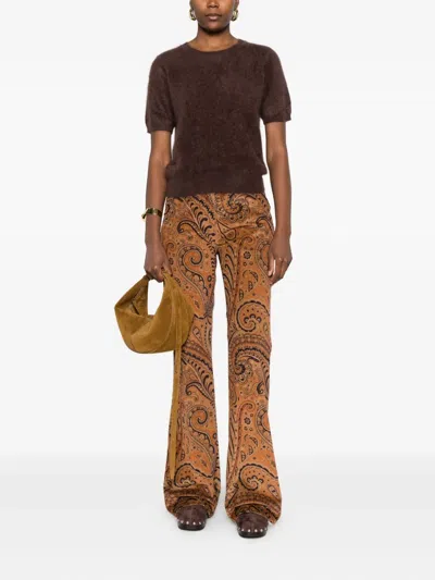Etro Paisley-pattern Corduroy Trousers In Multi
