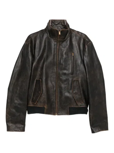 The Row Akia Lederjacke In Brown