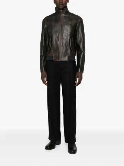 The Row Akia Lederjacke In Brown