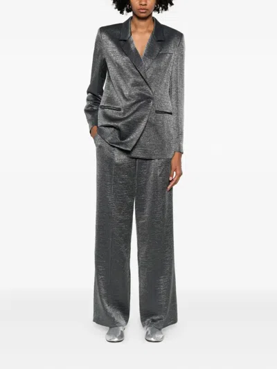 Rame Pocketed Single-button Jacket In Gray