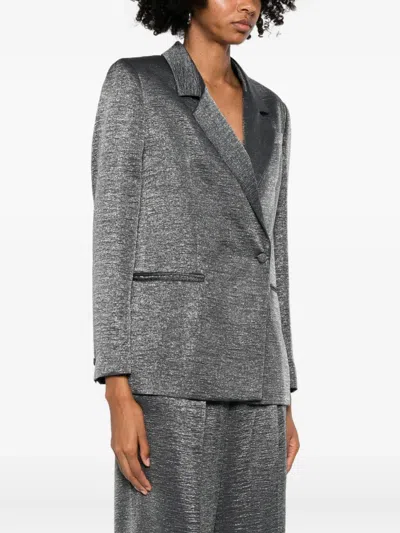 Rame Pocketed Single-button Jacket In Gray