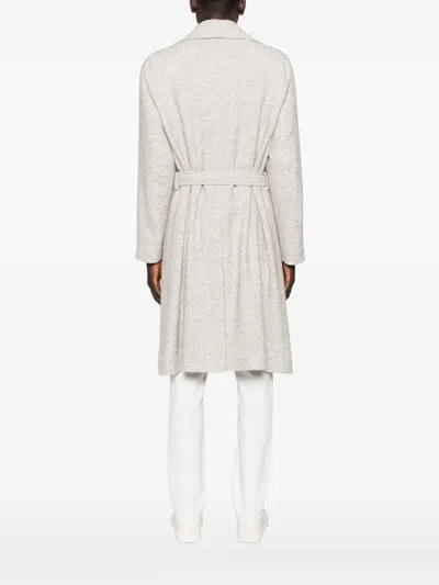 Hevo Belted Coat In Gray