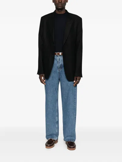 Giuuno Fein Gestrickter Pullover In Black