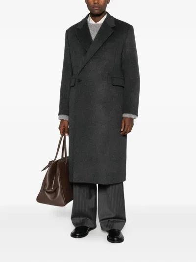 Tonywack Wool-blend Buttoned Coat In Black