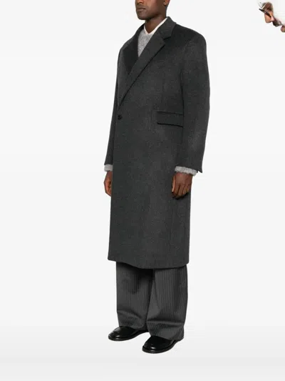 Tonywack Wool-blend Buttoned Coat In Black