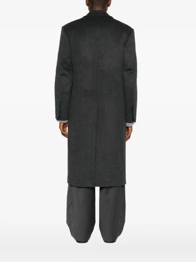 Tonywack Wool-blend Buttoned Coat In Black