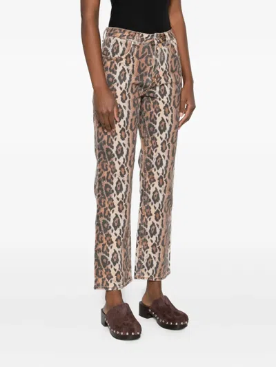 House Of Sunny Womens Multi Leopard Jessie Straight-leg Denim Jeans