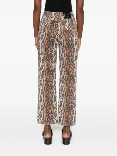 House Of Sunny Womens Multi Leopard Jessie Straight-leg Denim Jeans