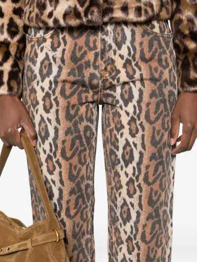 House Of Sunny Womens Multi Leopard Jessie Straight-leg Denim Jeans