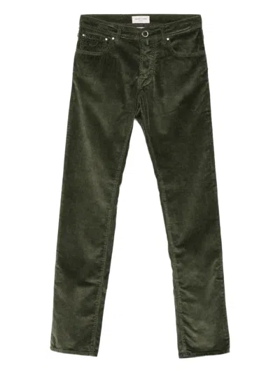 Jacob Cohen Tailored Denim Trousers Five Pockets In Green
