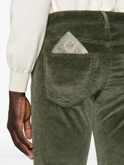 Jacob Cohen Tailored Denim Trousers Five Pockets In Green