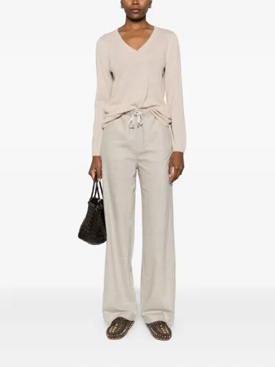 Gran Sasso Pullover Mit V-ausschnitt In Brown