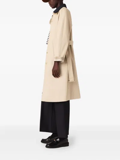 Maje Belted Trench Coat In Brown