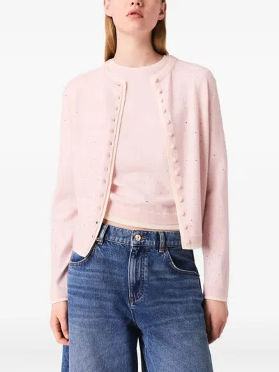 Maje Cardigan Mit Knopfleiste In Pink