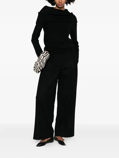 Vince Satin-trim Pants In Black