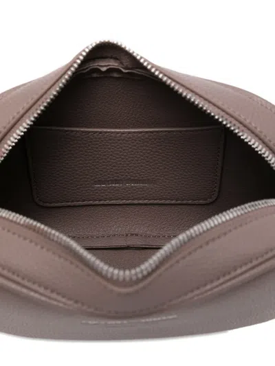 Emporio Armani Taupe Logo Crossbody Bag In Brown